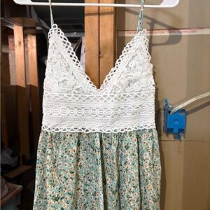 SHEIN White Lace Trim Floral Camisole